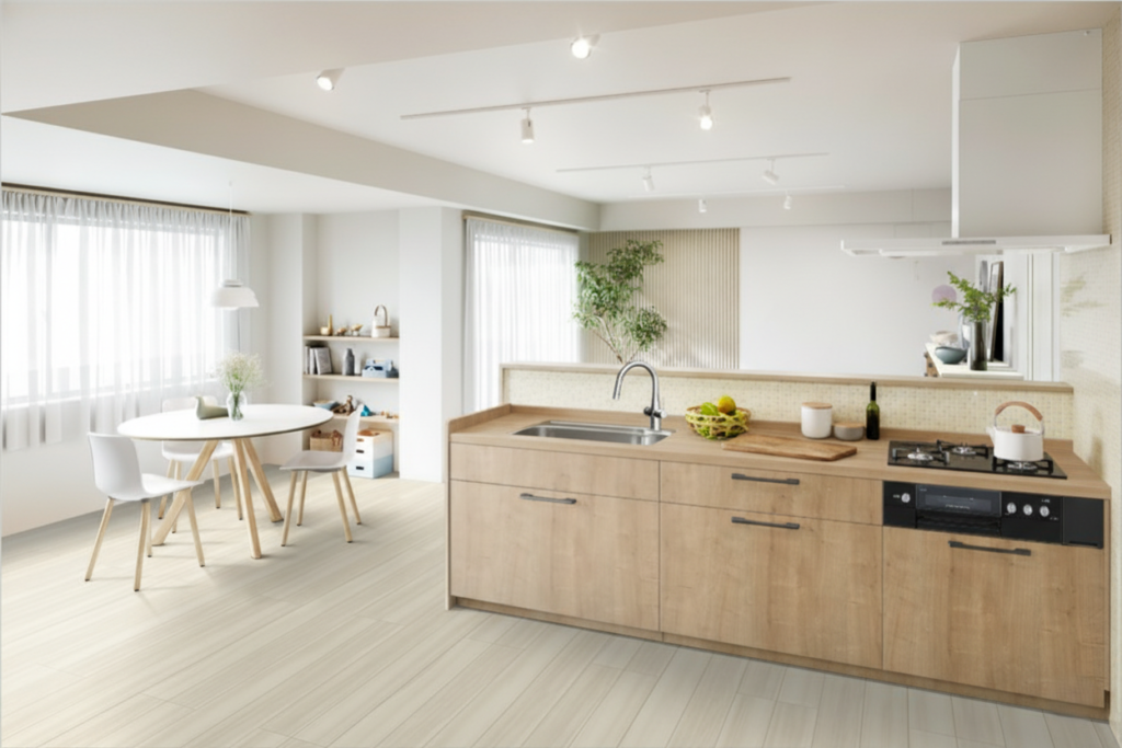 【LIXIL ノクト】NEW！「リテックストップ」木目ワークトップ でキッチンがおしゃれな家具に。