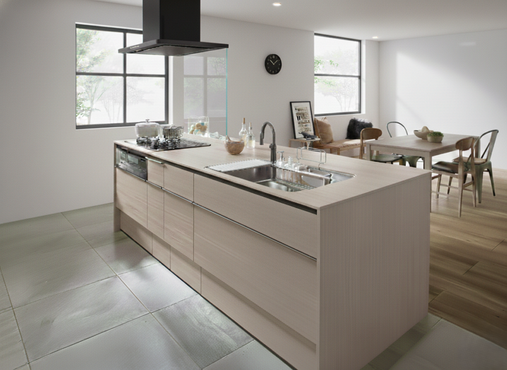 キッチンや床材など設備グレードによるリノベーション費用の違いをイメージした施工例