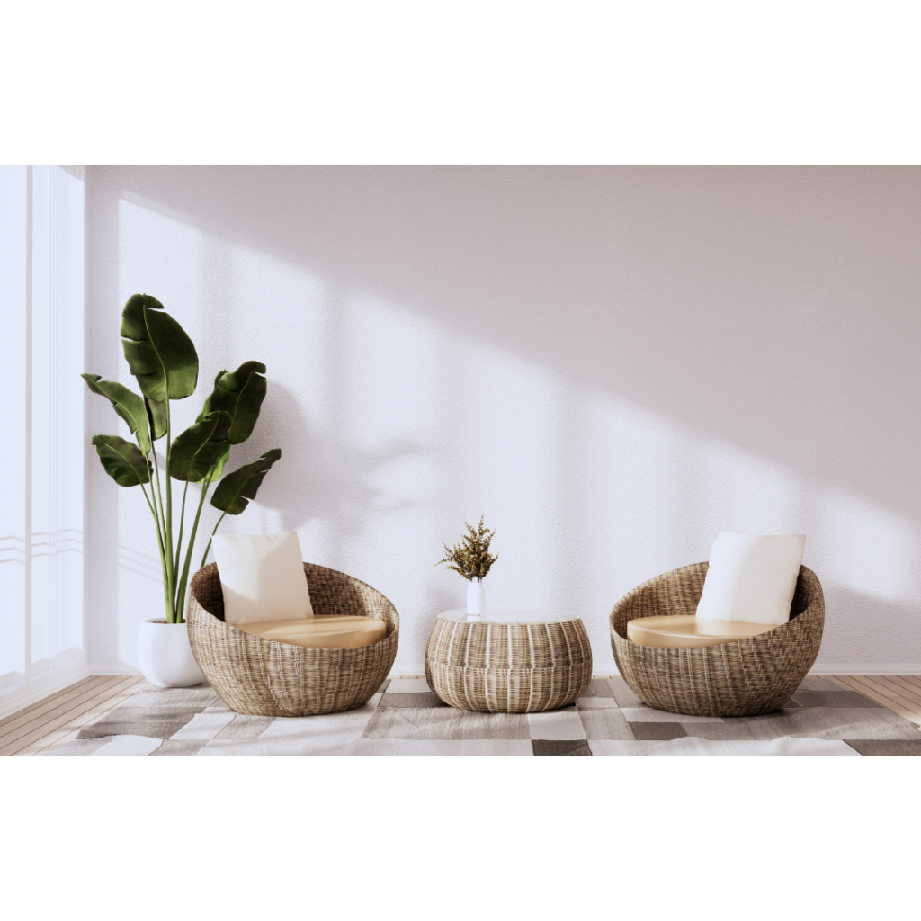 観葉植物をアクセントにした北欧ナチュラルなリビング｜春の光と調和するやさしいインテリア