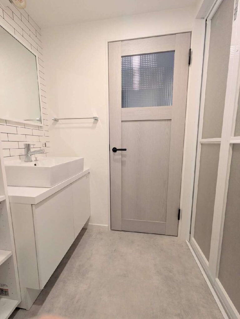 杉並区マンションリノベーション 北欧ナチュラルとグレージュモダンを取り入れた洗面所施工事例