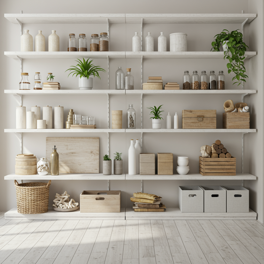 家族の成長に合わせて使える可動棚収納のイメージ