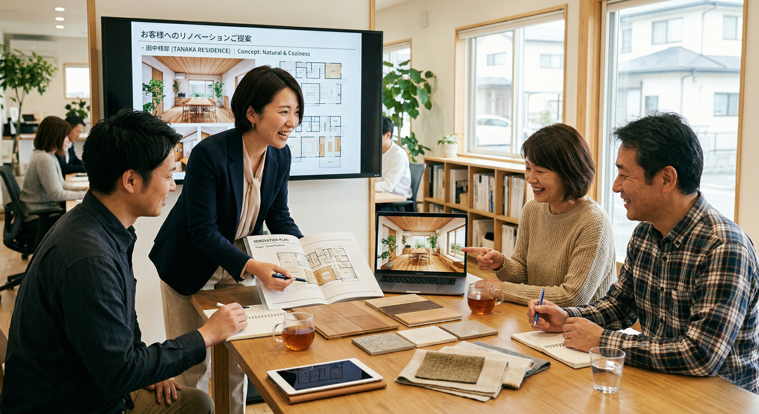 図面やサンプルを使った丁寧なプラン提案