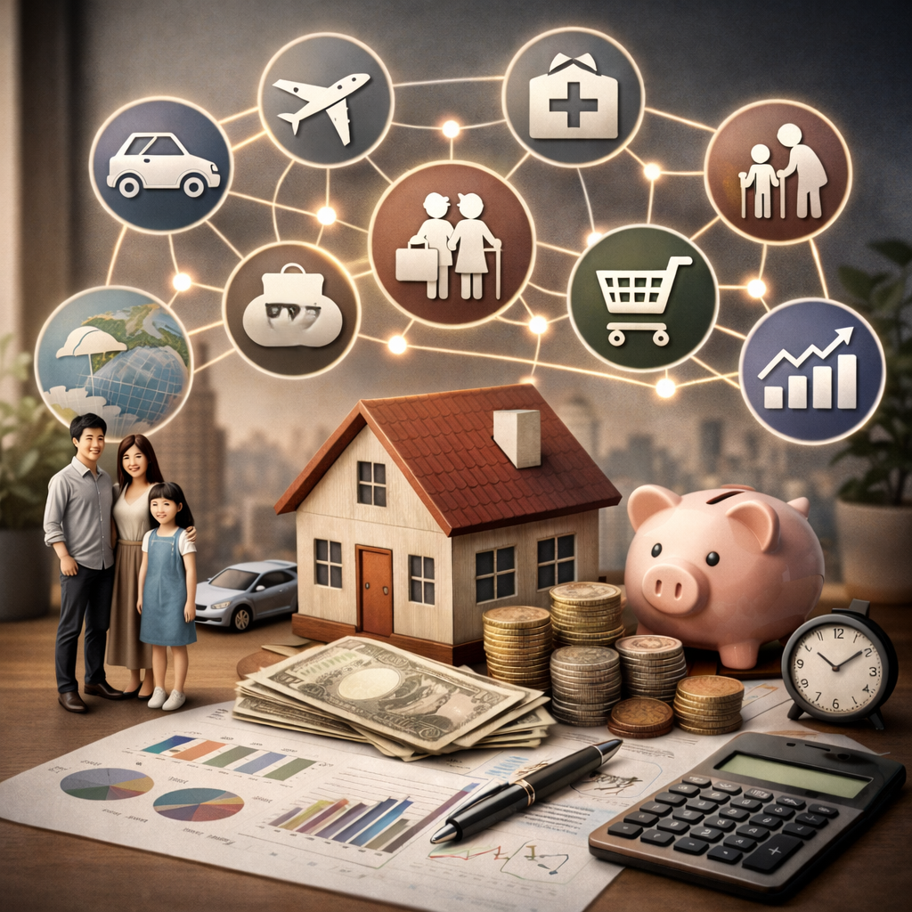 住宅費 教育費 老後資金を含めた家計全体のバランスを考えるイメージ