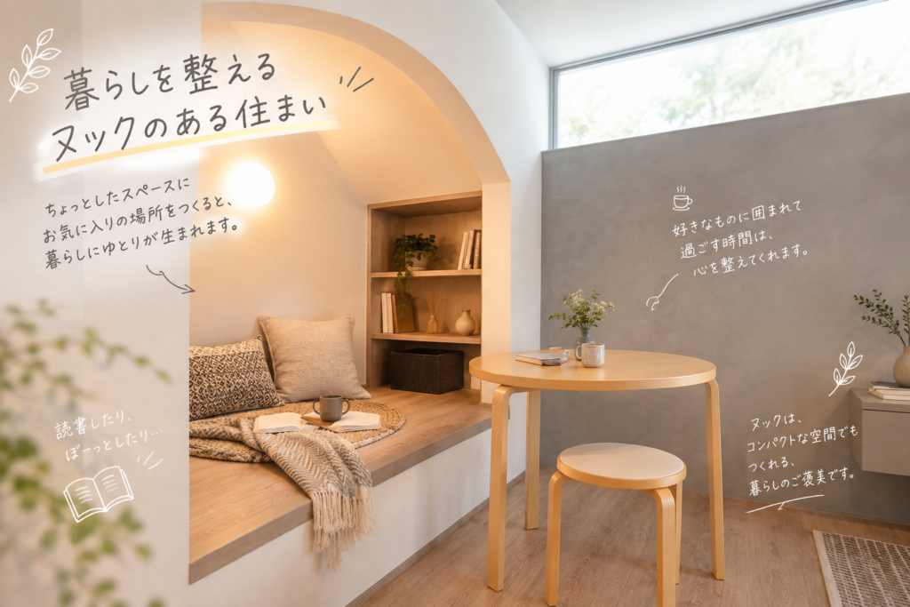 夫婦2人の暮らしに合わせたヌックのあるマンションリノベーション
